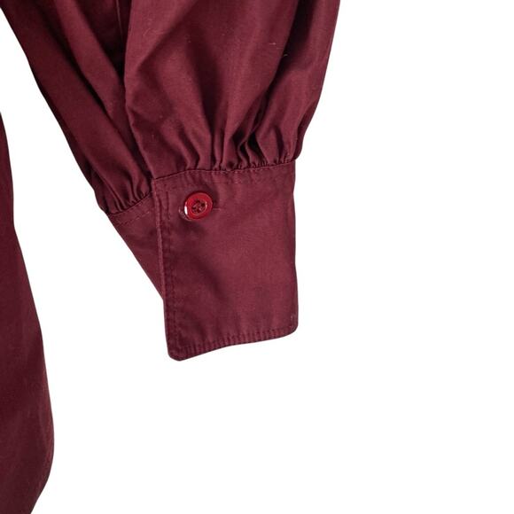 See By Chloe Burgundy Cotton Eyelet Blouse size 36 US 4 Small Obscure Purple - Picture 5 of 8